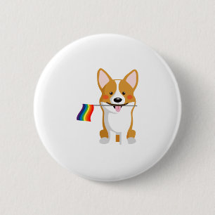 LGBT Gay Pride Flag Corgi - Pride Women Gay Mannen Ronde Button 5,7 Cm