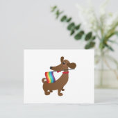 LGBT Gay Pride Flag Dachshund - LGBT Funny Briefkaart (Staand voorkant)