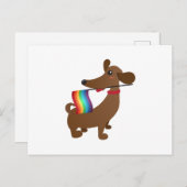 LGBT Gay Pride Flag Dachshund - LGBT Funny Briefkaart (Voorkant / Achterkant)
