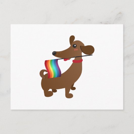 LGBT Gay Pride Flag Dachshund - LGBT Funny Briefkaart (Voorkant)