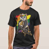 LGBT Gay Pride Flag Month Rainbow Flag Panda Beer  T-shirt (Voorkant)