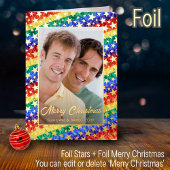 LGBT Gay Pride Flag Rainbow Flag Stars Foto Lijst Folie Feestdagenkaart