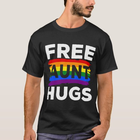 LGBT Gay Pride Free Aunt Hugs Family Matching Supe T-shirt (Voorkant)
