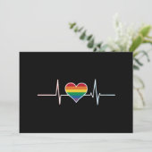 LGBT Gay Pride Heartbeat Lesbian Gays Love Aankondiging (Staand voorkant)