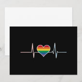 LGBT Gay Pride Heartbeat Lesbian Gays Love Aankondiging (Voorkant / Achterkant)