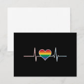 LGBT Gay Pride Heartbeat Lesbian Gays Love Bedankkaart (Voorkant / Achterkant)