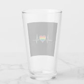 LGBT Gay Pride Heartbeat Lesbian Gays Love Glas (Achterkant)