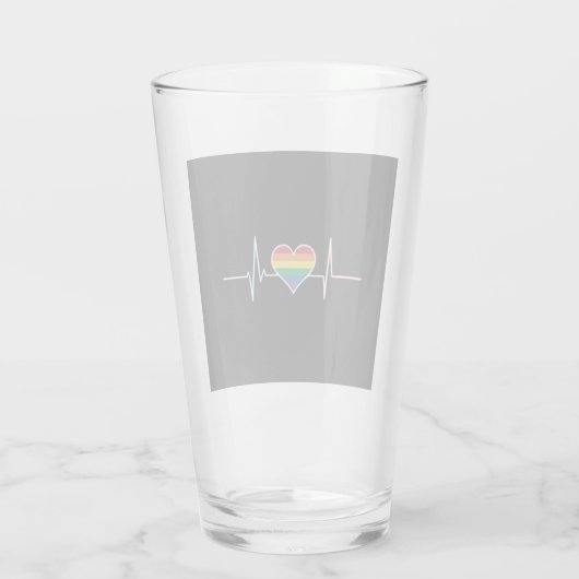 LGBT Gay Pride Heartbeat Lesbian Gays Love Glas (Achterkant)