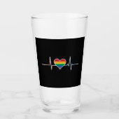 LGBT Gay Pride Heartbeat Lesbian Gays Love Glas (Voorkant)