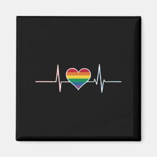 LGBT Gay Pride Heartbeat Lesbian Gays Love Magneet