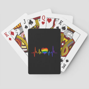LGBT Gay Pride Heartbeat Lesbian Gays Love Pokerkaarten