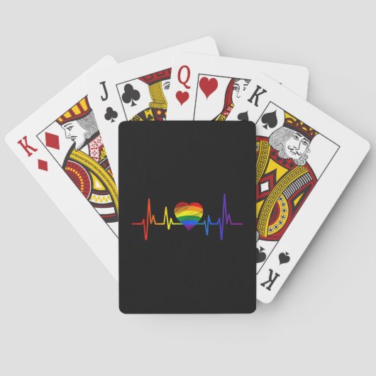 LGBT Gay Pride Heartbeat Lesbian Gays Love Pokerkaarten (Achterkant)