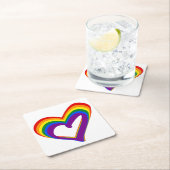 LGBT Gay Pride Love Rainbow Flag Heart LGBTQ Kartonnen Onderzetters (Insitu)