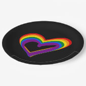 LGBT Gay Pride Love Rainbow Flag Heart LGBTQ Papieren Bordje (Gekanteld)