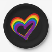 LGBT Gay Pride Love Rainbow Flag Heart LGBTQ Papieren Bordje (Voorkant)