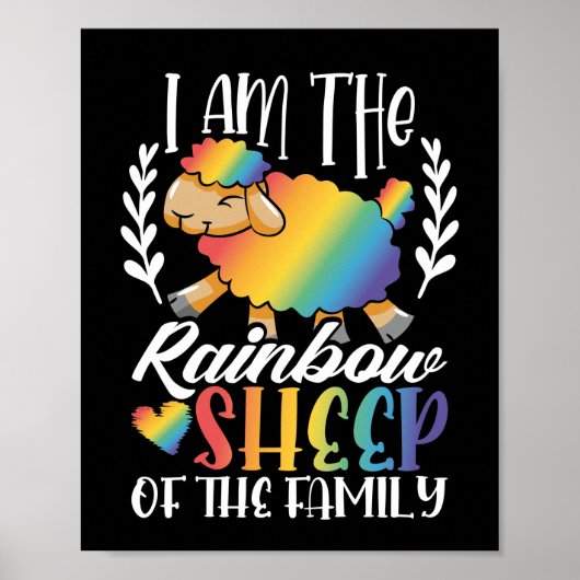 LGBT Gay Pride Maand ik ben de regenboogschaap Poster (Voorkant)