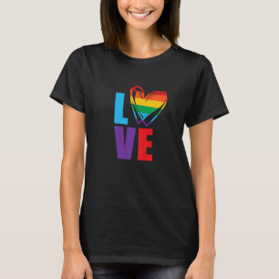 LGBT Gay Pride Maand Liefde Regenboog Hart Voor He T-shirt