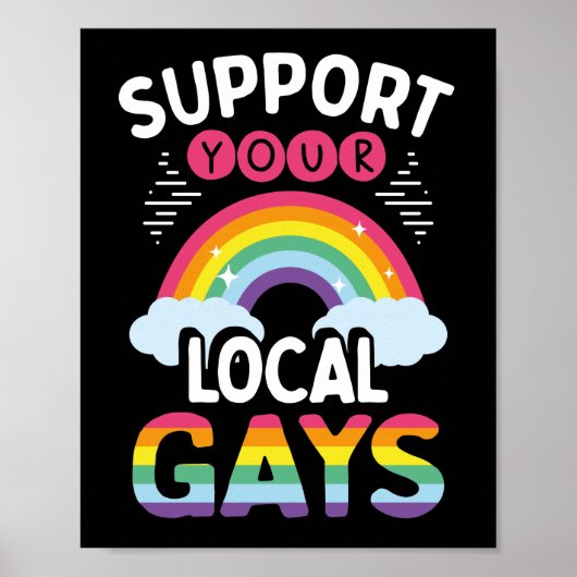 LGBT Gay Pride Maand steunt Uw Lokale Gays Poster (Voorkant)
