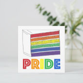 LGBT Gay Pride Month Celebration Rainbow Cake Kaart (Staand voorkant)