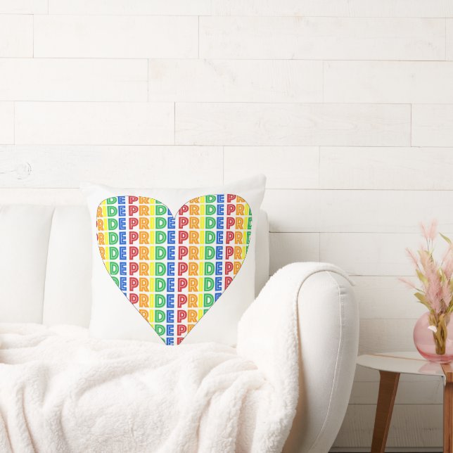 LGBT Gay Pride Month Celebration Rainbow Heart Kussen (Bank)