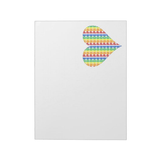 LGBT Gay Pride Month Celebration Rainbow Heart Notitieblok (Linkerzijde)