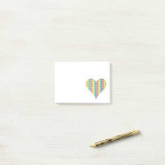 LGBT Gay Pride Month Celebration Rainbow Heart Post-it® Notes (Op bureau)