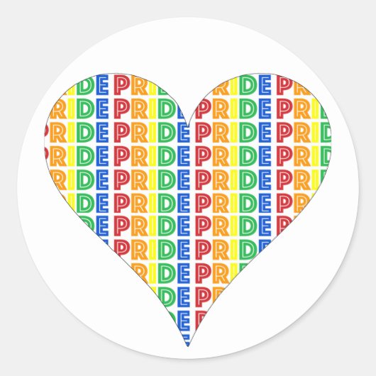 LGBT Gay Pride Month Celebration Rainbow Heart Ronde Sticker (Voorkant)