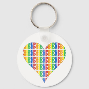 LGBT Gay Pride Month Celebration Rainbow Heart Sleutelhanger