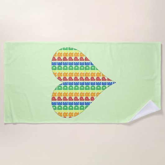 LGBT Gay Pride Month Celebration Rainbow Heart Strandlaken (Voorkant)