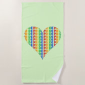 LGBT Gay Pride Month Celebration Rainbow Heart Strandlaken (Voorkant)