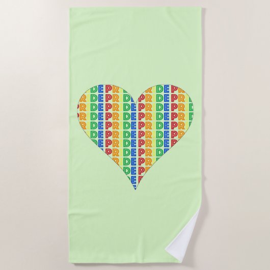 LGBT Gay Pride Month Celebration Rainbow Heart Strandlaken (Voorkant)