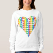 LGBT Gay Pride Month Celebration Rainbow Heart Trui (Voorkant)