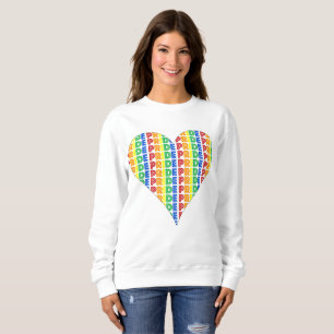 LGBT Gay Pride Month Celebration Rainbow Heart Trui