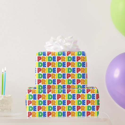 LGBT Gay Pride Month Celebration Rainbow Letters Cadeaupapier (Feestgeschenken)
