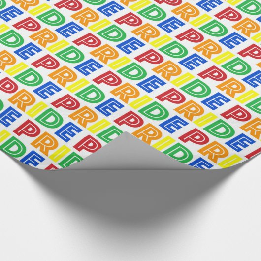 LGBT Gay Pride Month Celebration Rainbow Letters Cadeaupapier (Hoek)