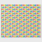 LGBT Gay Pride Month Celebration Rainbow Letters Cadeaupapier (Vlak)