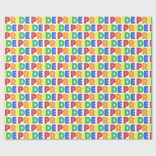 LGBT Gay Pride Month Celebration Rainbow Letters Cadeaupapier (Vlak)
