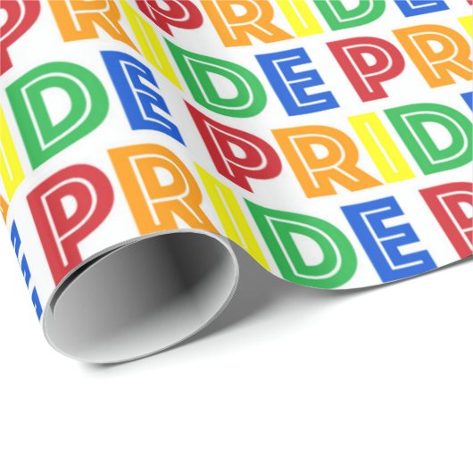 LGBT Gay Pride Month Celebration Rainbow Letters Cadeaupapier (Rol Hoek)