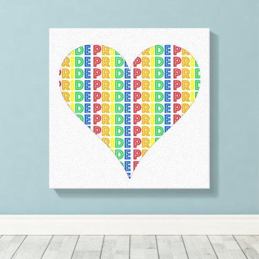 LGBT Gay Pride Month Celebration Rainbow Letters Canvas Afdruk (Insitu (Houten vloer))