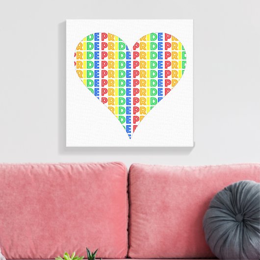 LGBT Gay Pride Month Celebration Rainbow Letters Canvas Afdruk (Insitu (Woonkamer))