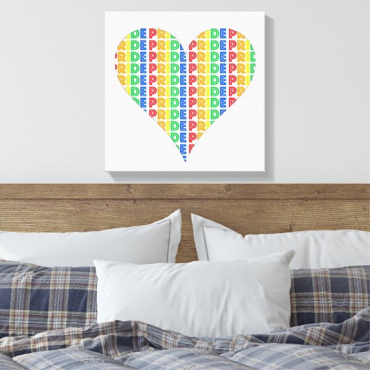 LGBT Gay Pride Month Celebration Rainbow Letters Canvas Afdruk (Insitu (Slaapkamer))