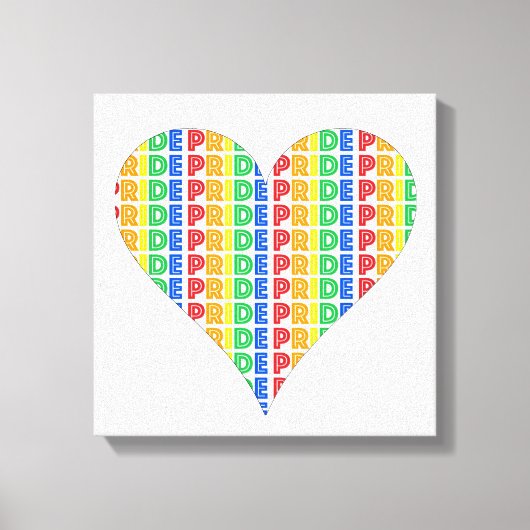 LGBT Gay Pride Month Celebration Rainbow Letters Canvas Afdruk (Voorkant)