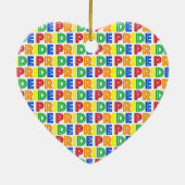 LGBT Gay Pride Month Celebration Rainbow Letters Keramisch Ornament (Achterkant)