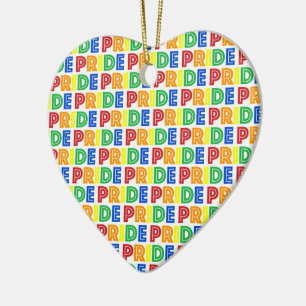 LGBT Gay Pride Month Celebration Rainbow Letters Keramisch Ornament