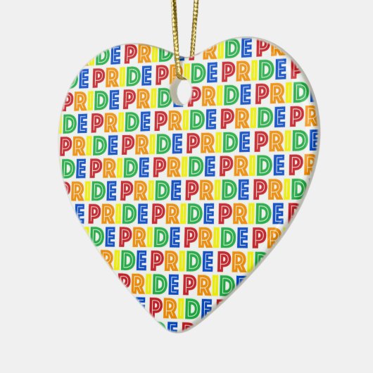 LGBT Gay Pride Month Celebration Rainbow Letters Keramisch Ornament (Links)