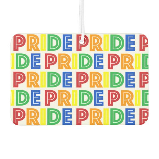 LGBT Gay Pride Month Celebration Rainbow Letters Luchtverfrisser (Voorkant)