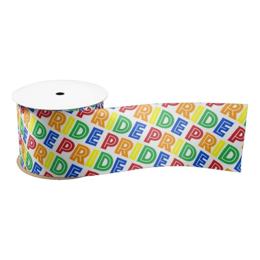 LGBT Gay Pride Month Celebration Rainbow Letters Satijnen Lint (Spoel)