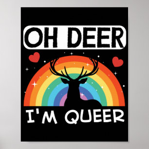 LGBT Gay Pride Month Deer Im Queer Regenboog Poster