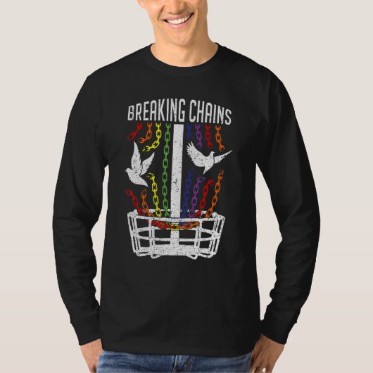 Lgbt Gay Pride Month Disk Golf Player Breaking Cha T-shirt (Voorkant)