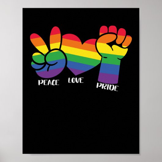LGBT Gay Pride Month Peace Love PRide Poster (Voorkant)